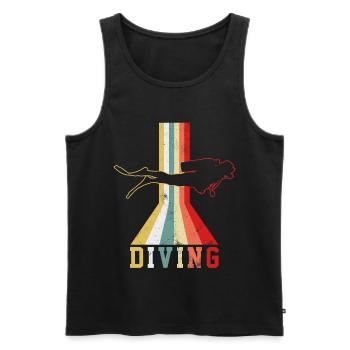 Diver - Men's Premium Organic Tank Top - black - Front - Michal (187cm)