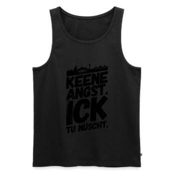 Berlin Berliner Lustige Sprüche Mundart Harmlos - Männer Premium Bio Tank Top - Schwarz - Vorne - Michal (187cm)