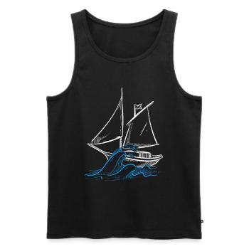 Segelboot Wind Schiff Segler Schifffahrt Geschenk - Männer Premium Bio Tank Top - Schwarz - Vorne - Michal (187cm)