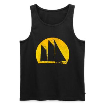 Retro Segelboot Windschiff Segler Schifffahrt - Männer Premium Bio Tank Top - Schwarz - Vorne - Michal (187cm)