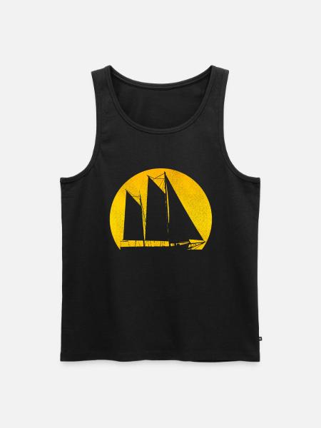 Voilier de navigation rétro - Débardeur bio Premium Homme - noir