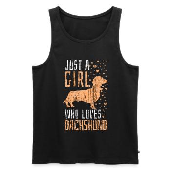 Dackel Hund - Männer Premium Bio Tank Top - Schwarz - Vorne - AI Model Male 178 light (178cm)
