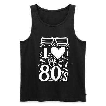 Fête des années 80 - Débardeur bio Premium Homme - noir - Devant - Michal (187cm)