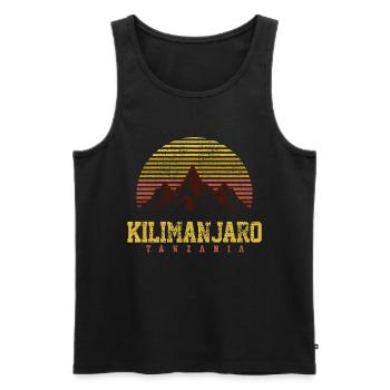 Kilimanjaro Tanzania - Men's Premium Organic Tank Top - black - Front - AI Model Male 178 light (178cm)