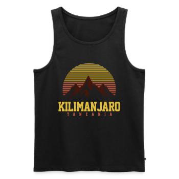 Kilimanjaro climbing - Men's Premium Organic Tank Top - black - Front - AI Model Male 178 light (178cm)