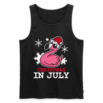 Flamingo Noël en juillet - Débardeur bio Premium Homme - noir - Devant - Michal (187cm)