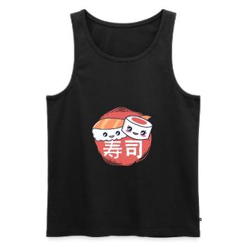 Süßes Sushi Maki Nigiri - Männer Premium Bio Tank Top - Schwarz - Vorne - AI Model Male 178 light (178cm)