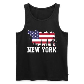 New York USA - Débardeur bio Premium Homme - noir - Devant - Michal (187cm)