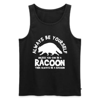 Raccoon Inspirational - Men's Premium Organic Tank Top - black - Front - AI Model Male 178 light (178cm)