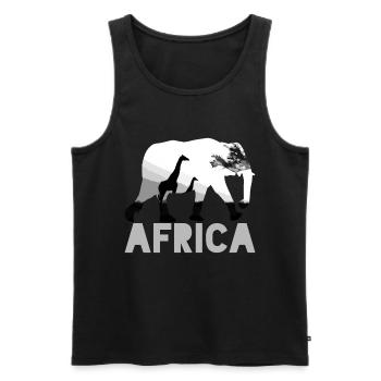 Africa Africa Africa - Men's Premium Organic Tank Top - black - Front - Michal (187cm)