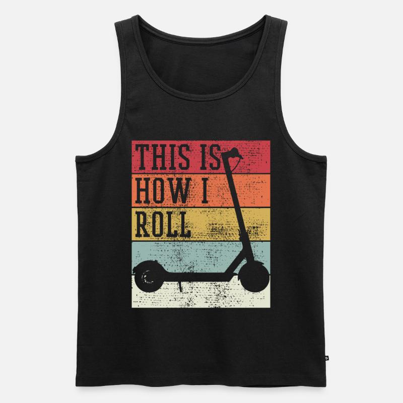 E-Roller - Männer Premium Bio Tank Top - Schwarz