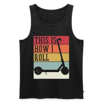 E-Roller - Männer Premium Bio Tank Top - Schwarz - Vorne - AI Model Male 178 light (178cm)