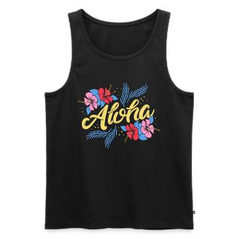 Aloha - Débardeur bio Premium Homme - noir - Devant - Michal (187cm)