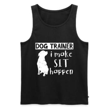 Hundeschule - Männer Premium Bio Tank Top - Schwarz - Vorne - Michal (187cm)