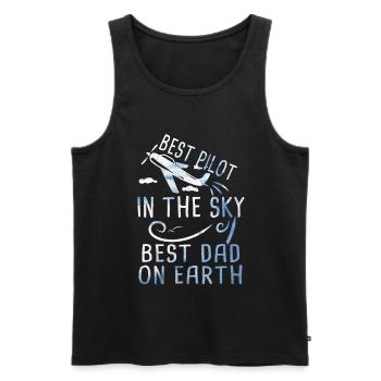 Pilot Papa Vatertag Geschenk Flugzeug Luftfahrt - Männer Premium Bio Tank Top - Schwarz - Vorne - AI Model Male 178 light (178cm)