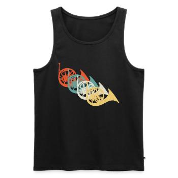 Horn - Männer Premium Bio Tank Top - Schwarz - Vorne - AI Model Male 178 light (178cm)