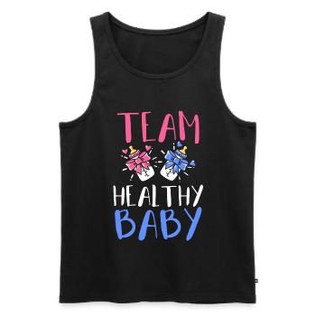Gender Reveal Party - Men's Premium Organic Tank Top - black - Front - AI Model Male 178 light (178cm)
