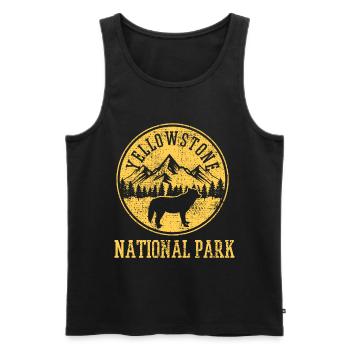 Yellowstone Nationalpark - Männer Premium Bio Tank Top - Schwarz - Vorne - AI Model Male 178 light (178cm)