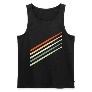 Drummer Drumsticks - Männer Premium Bio Tank Top - Schwarz - Vorne - AI Model Male 178 light (178cm)