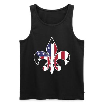 Drapeau USA - Débardeur bio Premium Homme - noir - Devant - Michal (187cm)