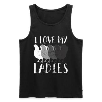 Chicken farm - Men's Premium Organic Tank Top - black - Front - Michal (187cm)