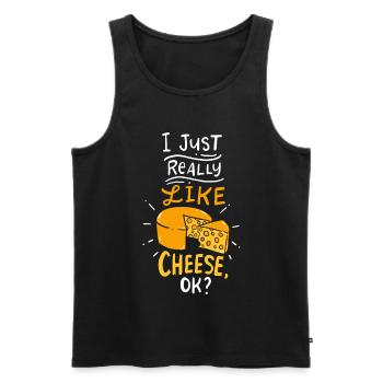 fromage - Débardeur bio Premium Homme - noir - Devant - Michal (187cm)
