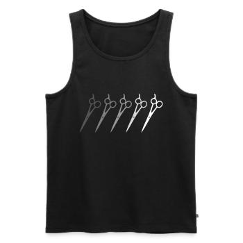 Schere - Männer Premium Bio Tank Top - Schwarz - Vorne - AI Model Male 178 light (178cm)