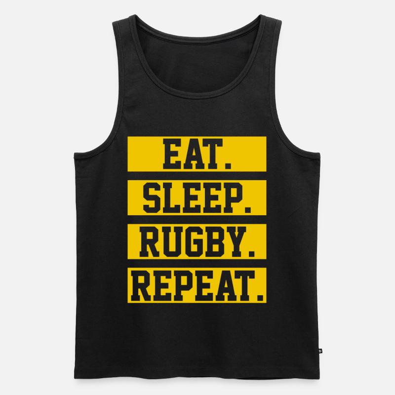 rugby - Men's Premium Organic Tank Top - black