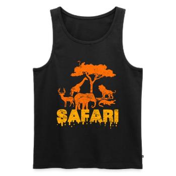 Safari-Tour - Männer Premium Bio Tank Top - Schwarz - Vorne - AI Model Male 178 light (178cm)