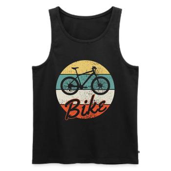 Cycling MTB - Men's Premium Organic Tank Top - black - Front - AI Model Male 178 light (178cm)