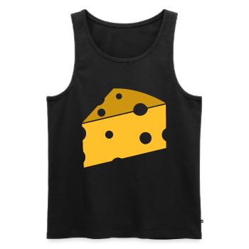 Käse - Männer Premium Bio Tank Top - Schwarz - Vorne - AI Model Male 178 light (178cm)