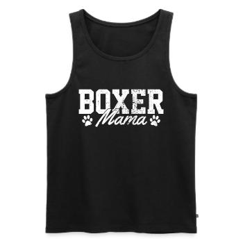 Boxer Mama Vintage - Débardeur bio Premium Homme - noir - Devant - AI Model Male 178 light (178cm)