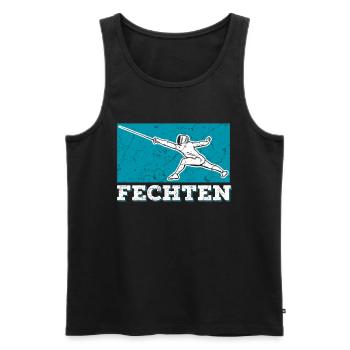 Escrime Degen Escrimeur Arts martiaux - Débardeur bio Premium Homme - noir - Devant - Michal (187cm)