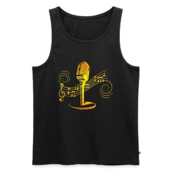Microphone Singer Singer Musical Singing - Men's Premium Organic Tank Top - black - Front - AI Model Male 178 light (178cm)