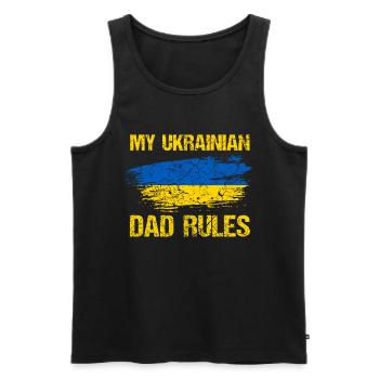 Ukraine Vater - Männer Premium Bio Tank Top - Schwarz - Vorne - Michal (187cm)