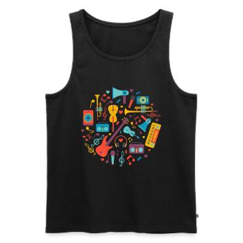 Various instruments Music school Musician Instrument - Men's Premium Organic Tank Top - black - Front - AI Model Male 178 light (178cm)