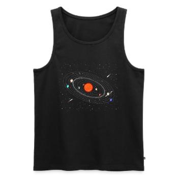 Galaxy Universe Planet Mars - Débardeur bio Premium Homme - noir - Devant - AI Model Male 178 light (178cm)