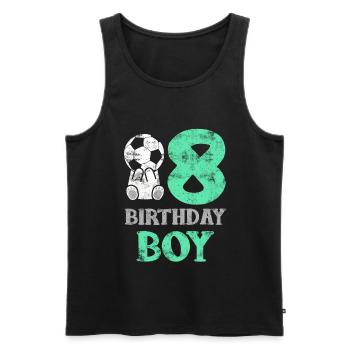 Fussball Sohn 8 Jahre Geburtstag 8 Junge Geschenk - Männer Premium Bio Tank Top - Schwarz - Vorne - Michal (187cm)
