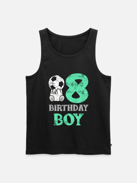 Voetbal zoon 8 jaar verjaardag 8 jongens cadeau - Mannen Premium Bio Tanktop - zwart