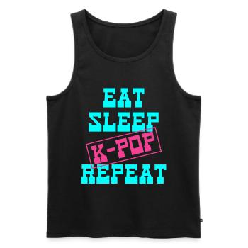 K-Pop - Männer Premium Bio Tank Top - Schwarz - Vorne - AI Model Male 178 light (178cm)