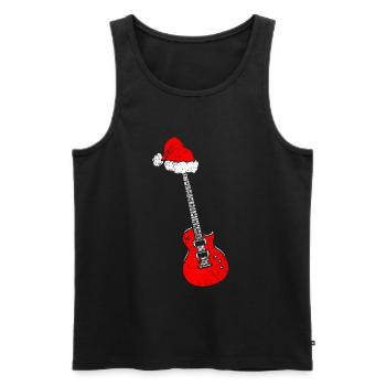 Noël musicien guitare Père Noël - Débardeur bio Premium Homme - noir - Devant - AI Model Male 178 light (178cm)