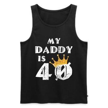 Papa anniversaire - Débardeur bio Premium Homme - noir - Devant - Michal (187cm)