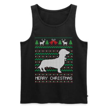 Weihnachts-Dackel - Männer Premium Bio Tank Top - Schwarz - Vorne - AI Model Male 178 light (178cm)