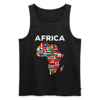 Fierté de drapeau africain de pays africain - Débardeur bio Premium Homme - noir - Devant - AI Model Male 178 light (178cm)