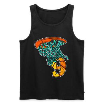 Basketball enfants 9 anniversaire 9 ans de sport - Débardeur bio Premium Homme - noir - Devant - Michal (187cm)