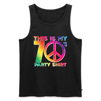 70s 70s Seventies Retro Hippie - Men's Premium Organic Tank Top - black - Front - Michal (187cm)