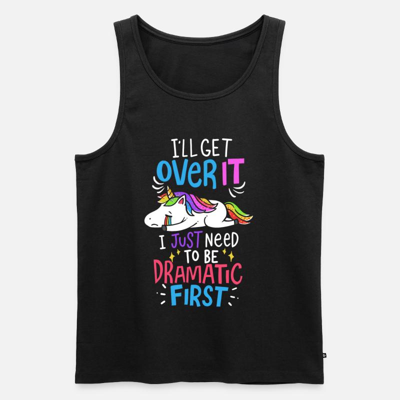 Einhorn Dramatisch - Männer Premium Bio Tank Top - Schwarz