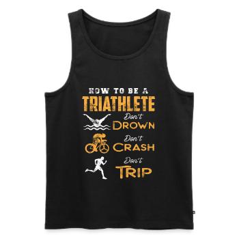 Triathlon Sport Triathlet Radfahren Laufen Sport - Männer Premium Bio Tank Top - Schwarz - Vorne - Michal (187cm)