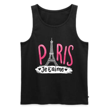 Pariser Eiffelturm - Männer Premium Bio Tank Top - Schwarz - Vorne - Michal (187cm)