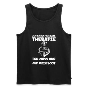 Kapitän - Männer Premium Bio Tank Top - Schwarz - Vorne - Michal (187cm)